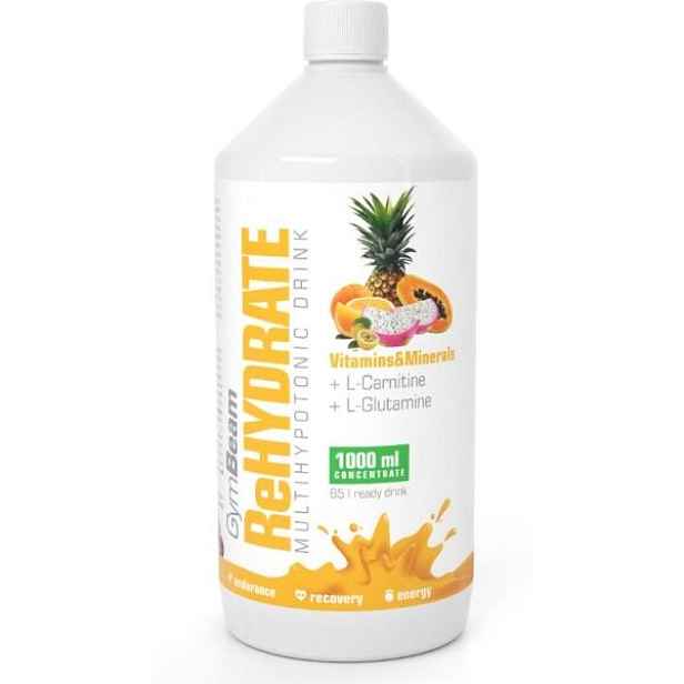 GymBeam REHYDRATE 1000 ML - TROPICKÉ OVOCE Iontový nápoj