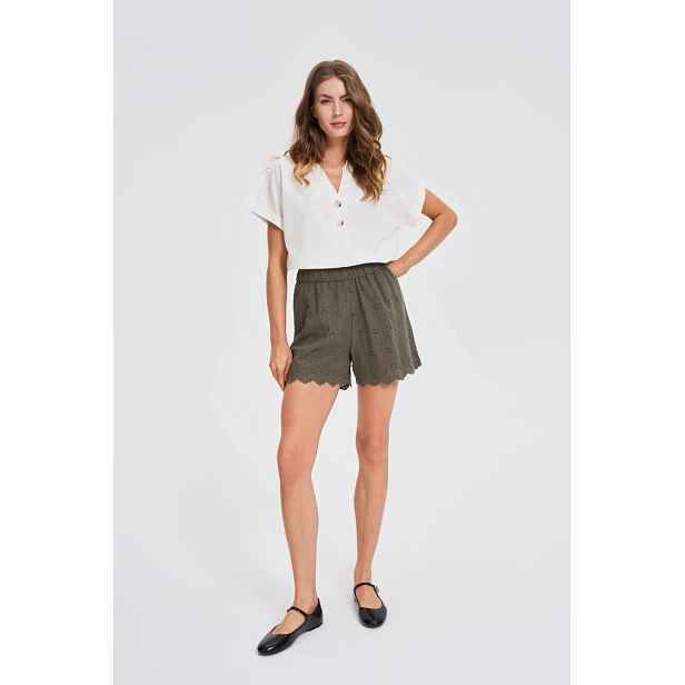 Marisse Olive Cotton Shorts