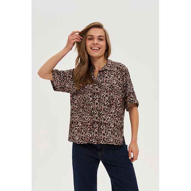 Marisse Viscose Leopard Print Shirt