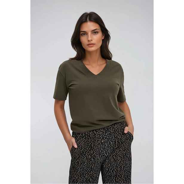 Marisse Olive V-Neck T-Shirt