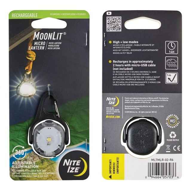 NITE IZE MOONLIT® RECHARGEABLE MICRO Nabíjecí mikro lucerna