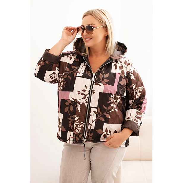 Kesi Włoski Dámská bunda Plus Size s kapucí a prodlouženým zadním dílem