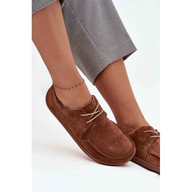 Dámské barefoot mokasíny z přírodního semiše
