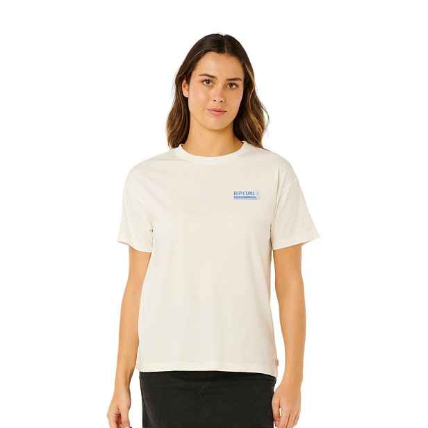 Rip curl dámské tričko Ocean Break Relaxed Bone | 100% bavlna