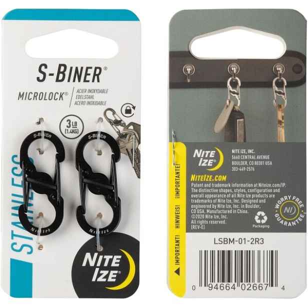 NITE IZE -BINER MICROLOCK Oboustranná nerezová karabina
