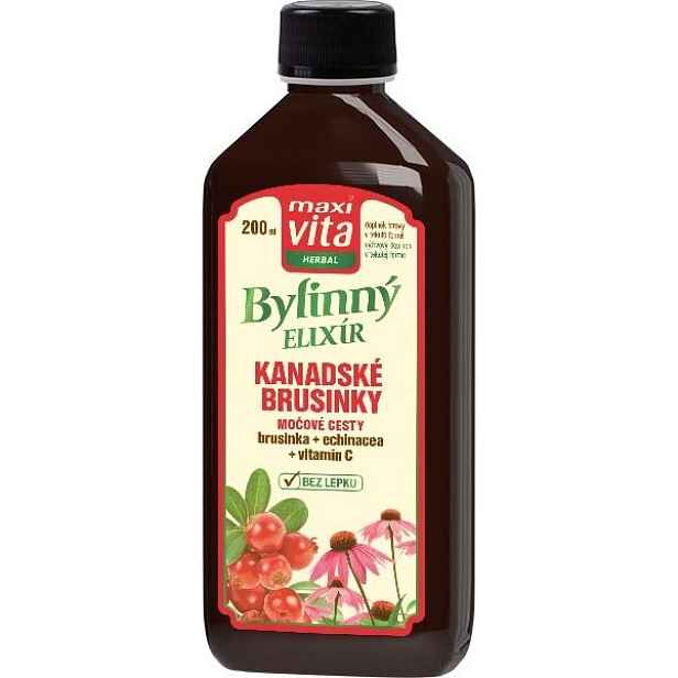 MAXI VITA HERBAL BYLINNÝ ELIXÍR BRUSINKA 200 ML Doplněk stravy