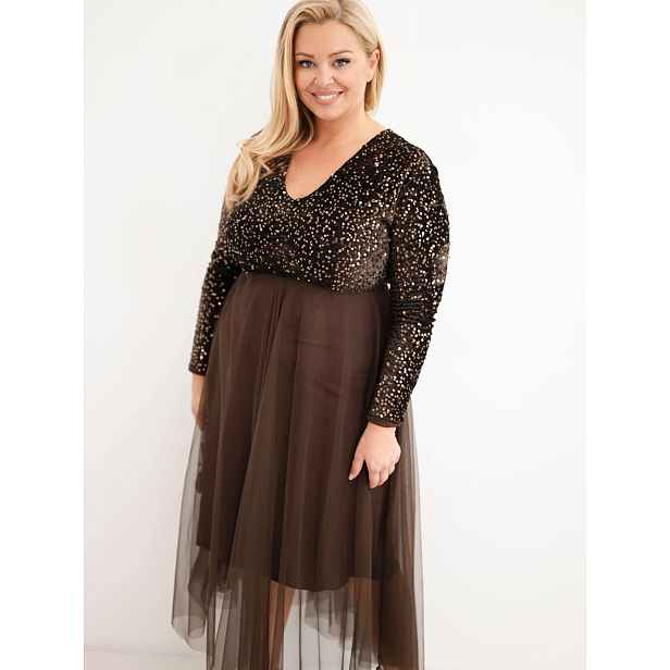 Maxi šaty Plus Size s flitry