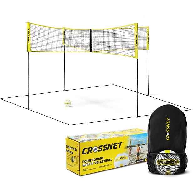 Crossnet sada - 4 rohové sítě, tyče, volejbalový míč