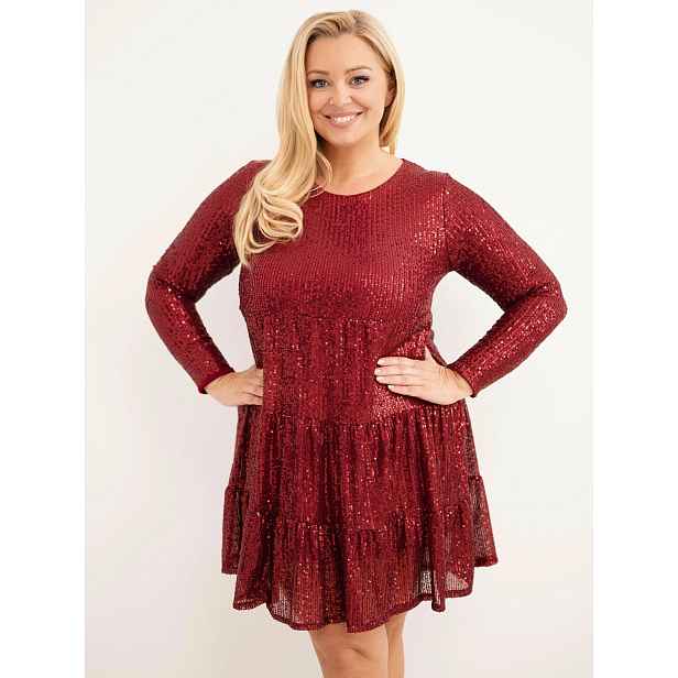 Kesi Plus Size dámské šaty s viskózou a flitry