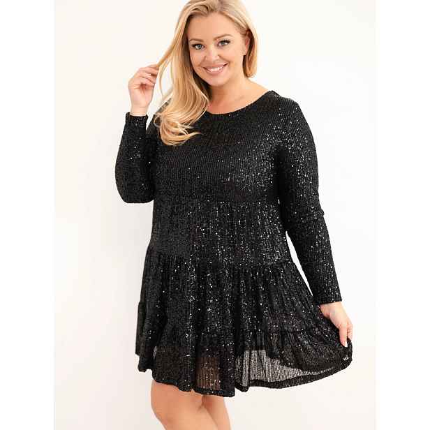 Kesi Włoski šaty Plus Size s viskózou a flitry
