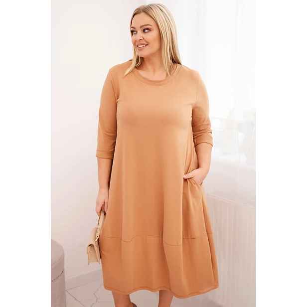 Plus size dámské šaty s kapsami
