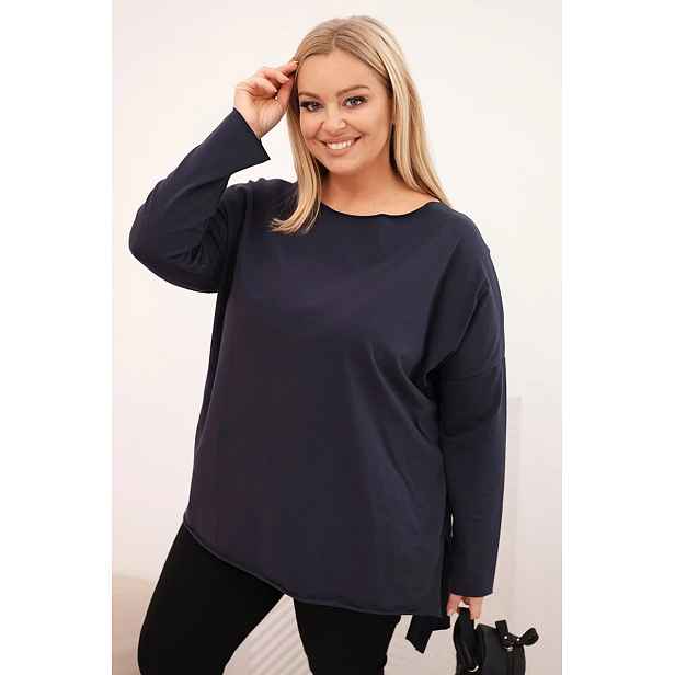 Plus Size asymetrická halenka s dlouhým rukávem