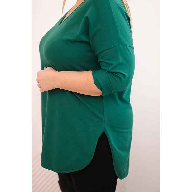 Plus size dámská halenka s V-výstřihem