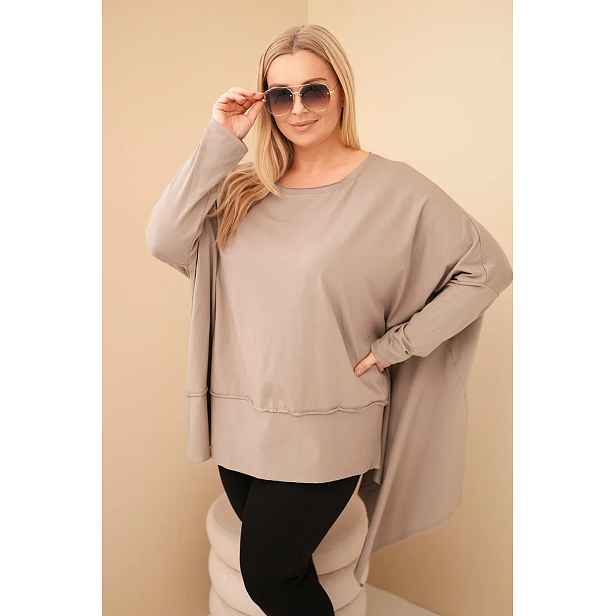 Kesi Dámská tunika Plus Size z bavlny s asymetrickým spodním lemem fango
