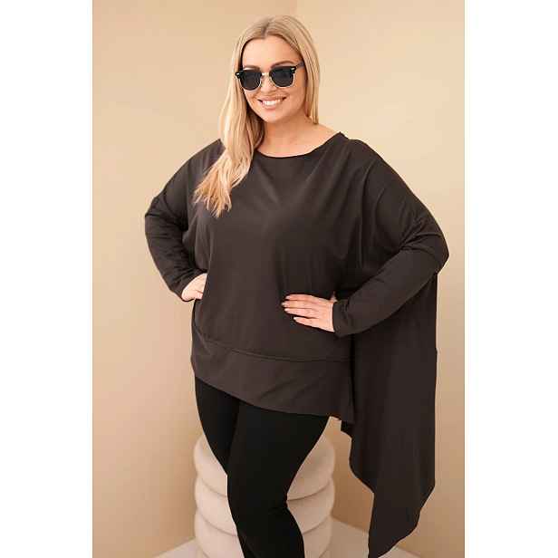 Kesi Dámská tunika Plus Size z bavlny s asymetrickým spodem