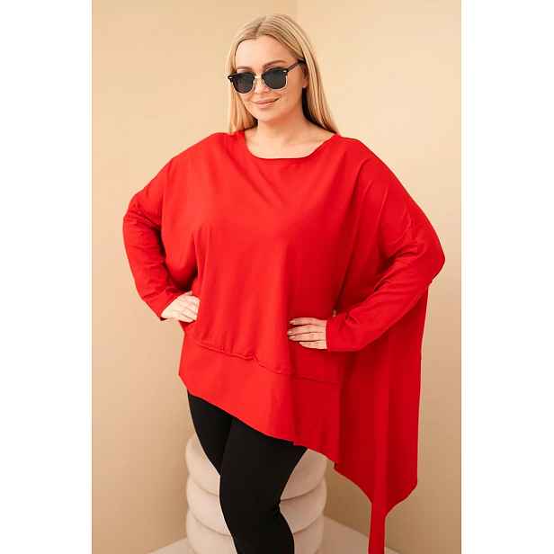 Kesi Dámská tunika Plus Size z bavlny s asymetrickým spodním lemem