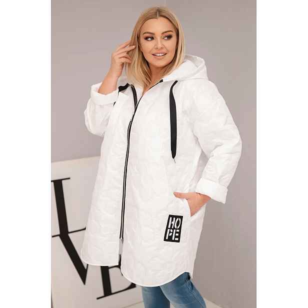 Kesi Włoski dámská Plus Size prošívaná bunda s kapucí