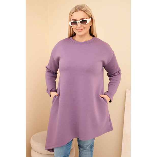 Plus size šaty z viskózy s asymetrickým lemem