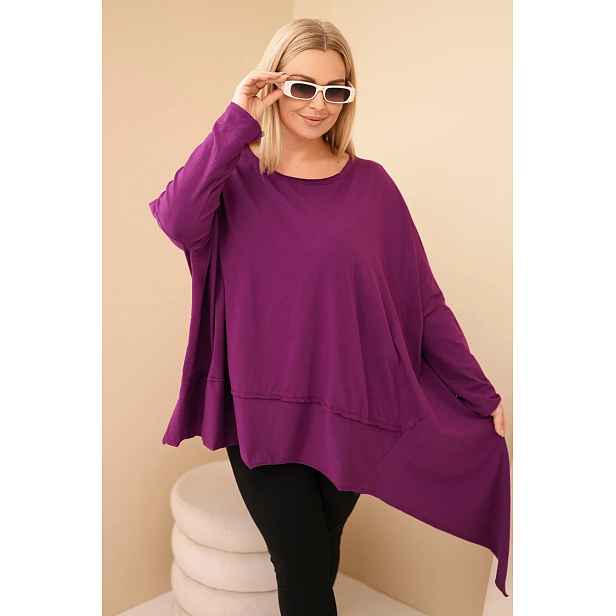 Plus size tunika s asymetrickým lemem