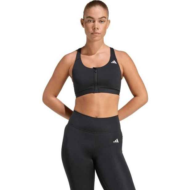 adidas OPTIME ESSENTIALS ZIP MS Dámská sportovní podprsenka