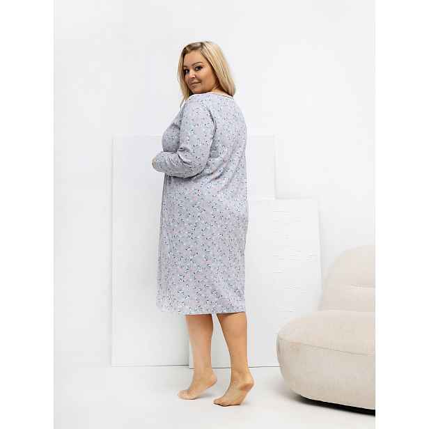 Plus size noční košile s dlouhými rukávy