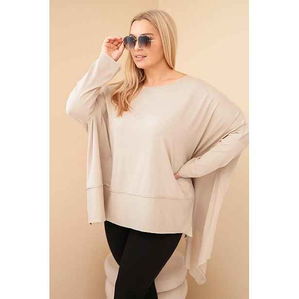 Kesi Dámská tunika Plus Size z bavlny s asymetrickým lemem