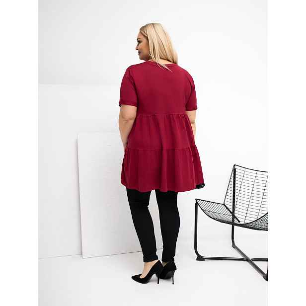 Bordová plus size halenka