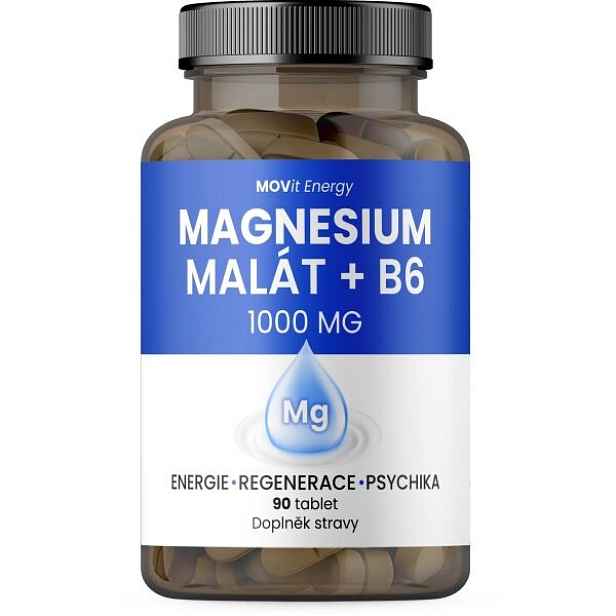 MOVIT ENERGY MOVIT MAGNESIUM MALÁT 1000 MG + B6, 90 TAB Hořčíkový doplněk