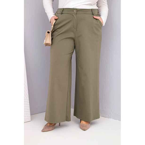 Kesi Plus Size kalhoty s vysokým pasem
