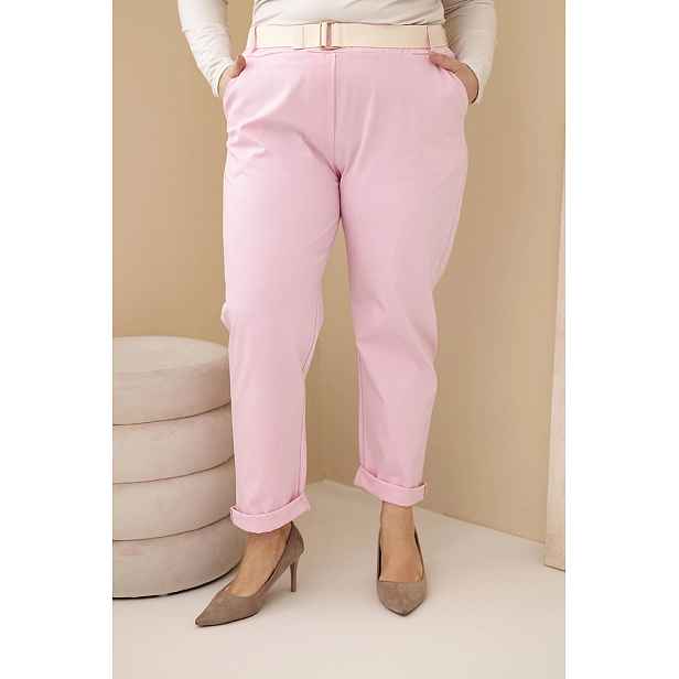 Kesi Plus Size dámské kalhoty s páskem