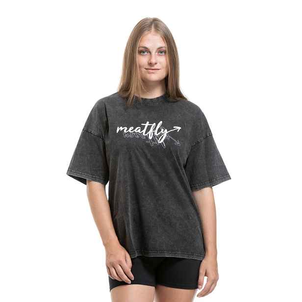 Meatfly dámské tričko Vexey Acid Wash / Mirror Logo | 100% bavlna