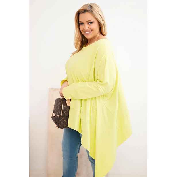 Plus Size dámská tunika s asymetrickým lemem