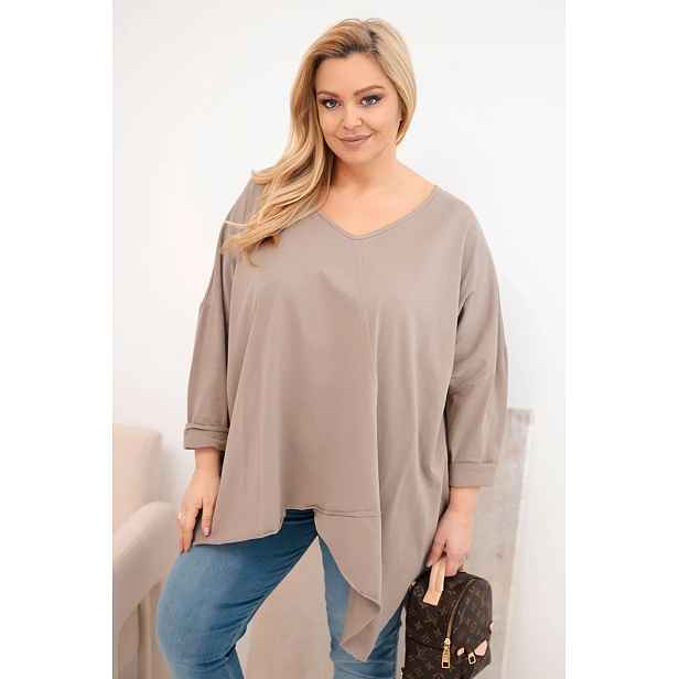 Dámská plus size halenka s asymetrickým lemem