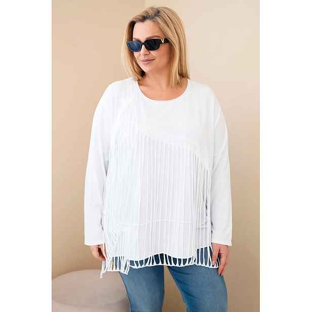 Plus size halenka s třásněmi