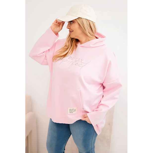 Plus size mikina s potiskem v barvě