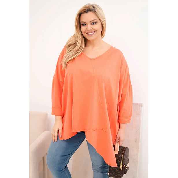 Dámská plus size halenka s asymetrickým spodkem