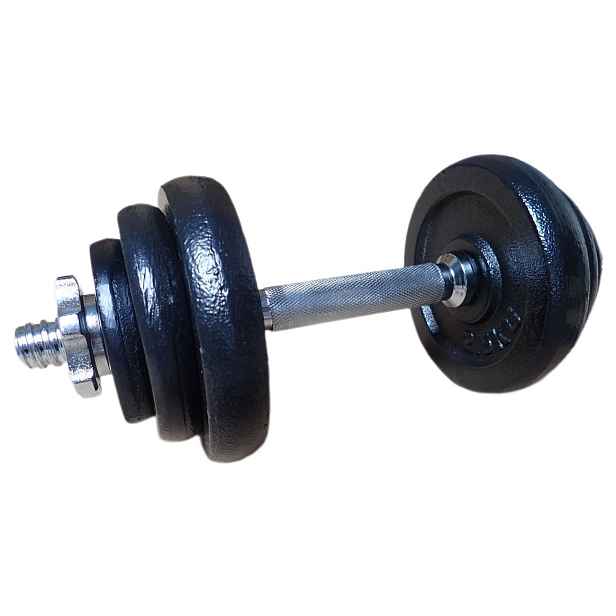 ACRA nakládací činka jednoruční set 2 x 10 kg (20 kg) pogumované