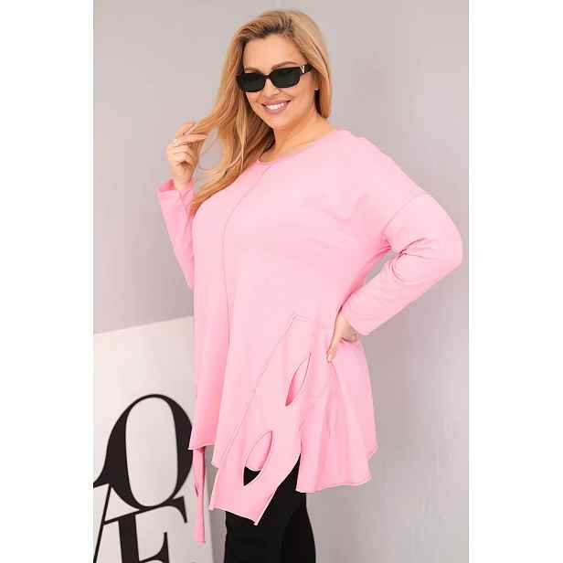 Plus size dámská halenka s asymetrickým spodkem