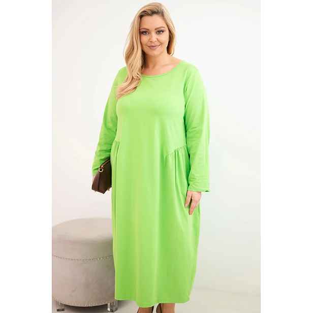 Plus size dámské šaty s dlouhými rukávy