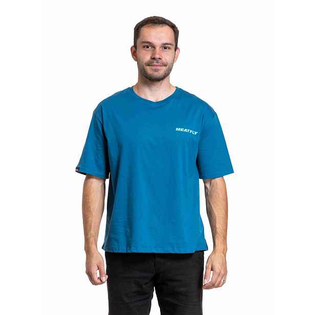 Meatfly unisex tričko T-Cat Super Teal | 100% bavlna