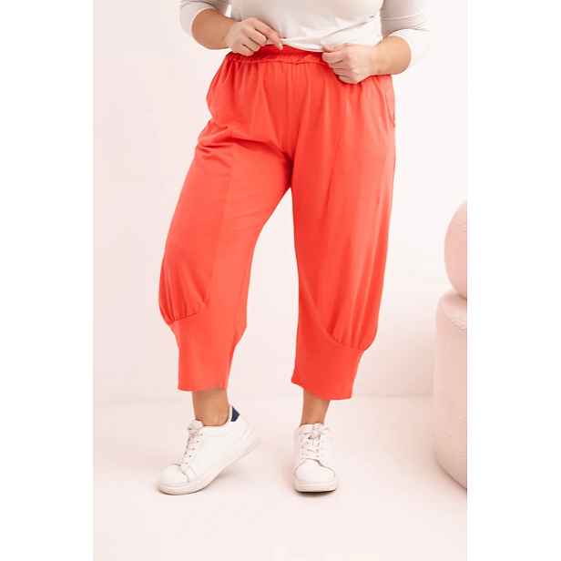 Kesi Plus Size kalhoty s nízkým sedem, korálové