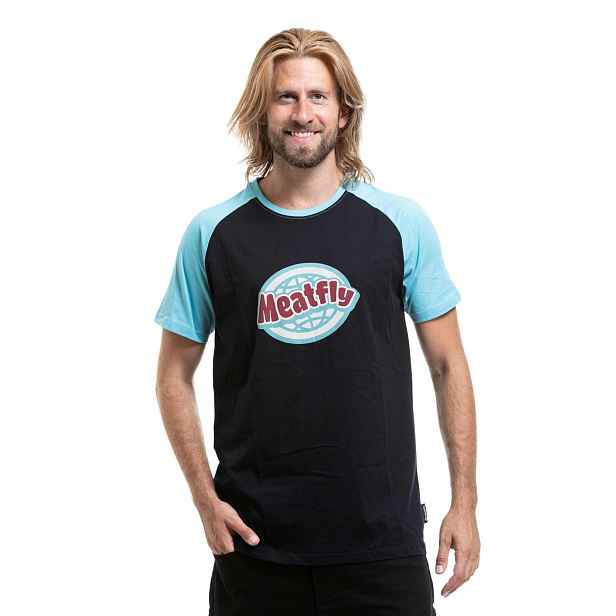 Meatfly pánské tričko Ozzy Raglan Dark Cyan | 100% bavlna