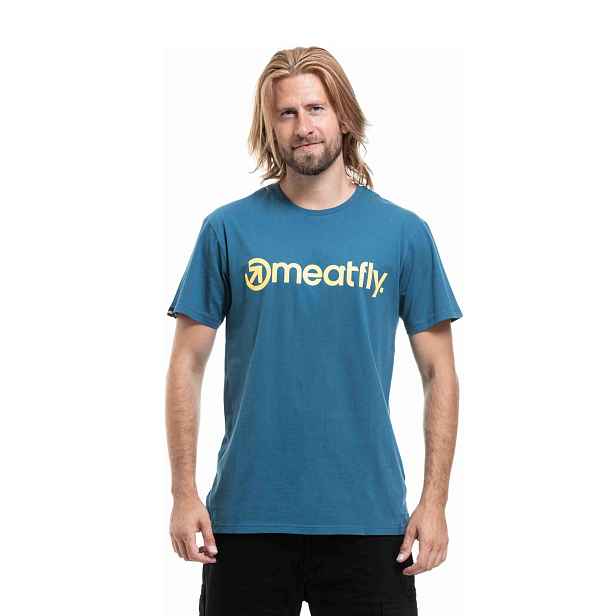 Meatfly pánské tričko MF Logo Super Teal | 100% bavlna