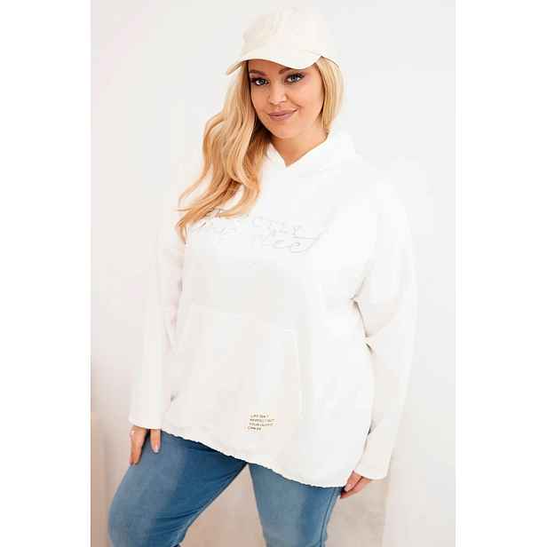 Dámská plus size mikina s potiskem ecru