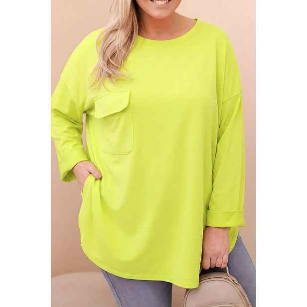 Plus size halenka s kapsou, mátová