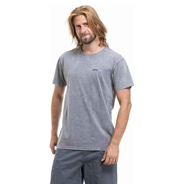 Meatfly pánské tričko Core Pewter Acid Wash | 100% bavlna
