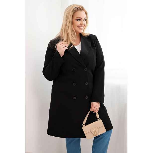 Kesi Plus Size dvouřadý dámský kabát