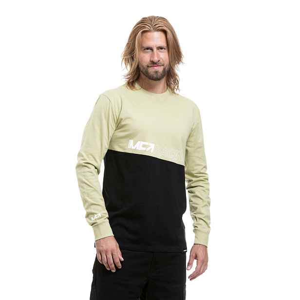 Meatfly pánské tričko s dlouhým rukávem Judgement Olive Light | 100% bavlna