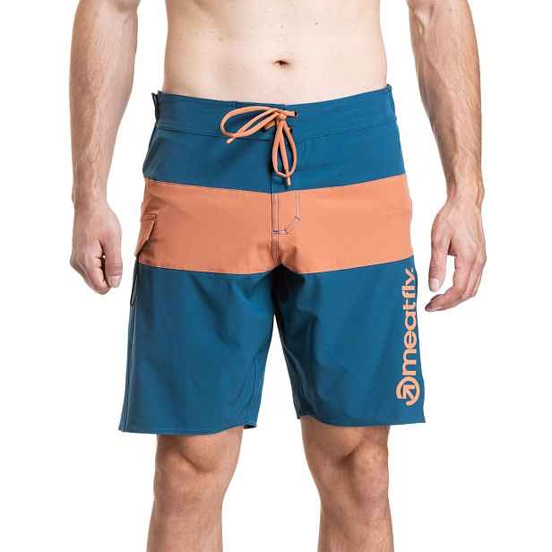 Meatfly pánské plavky Mitch Boardshorts 21" Super Teal / Sienna