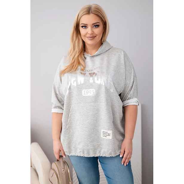 Kesi Plus Size dámská viskózová mikina s kapucí